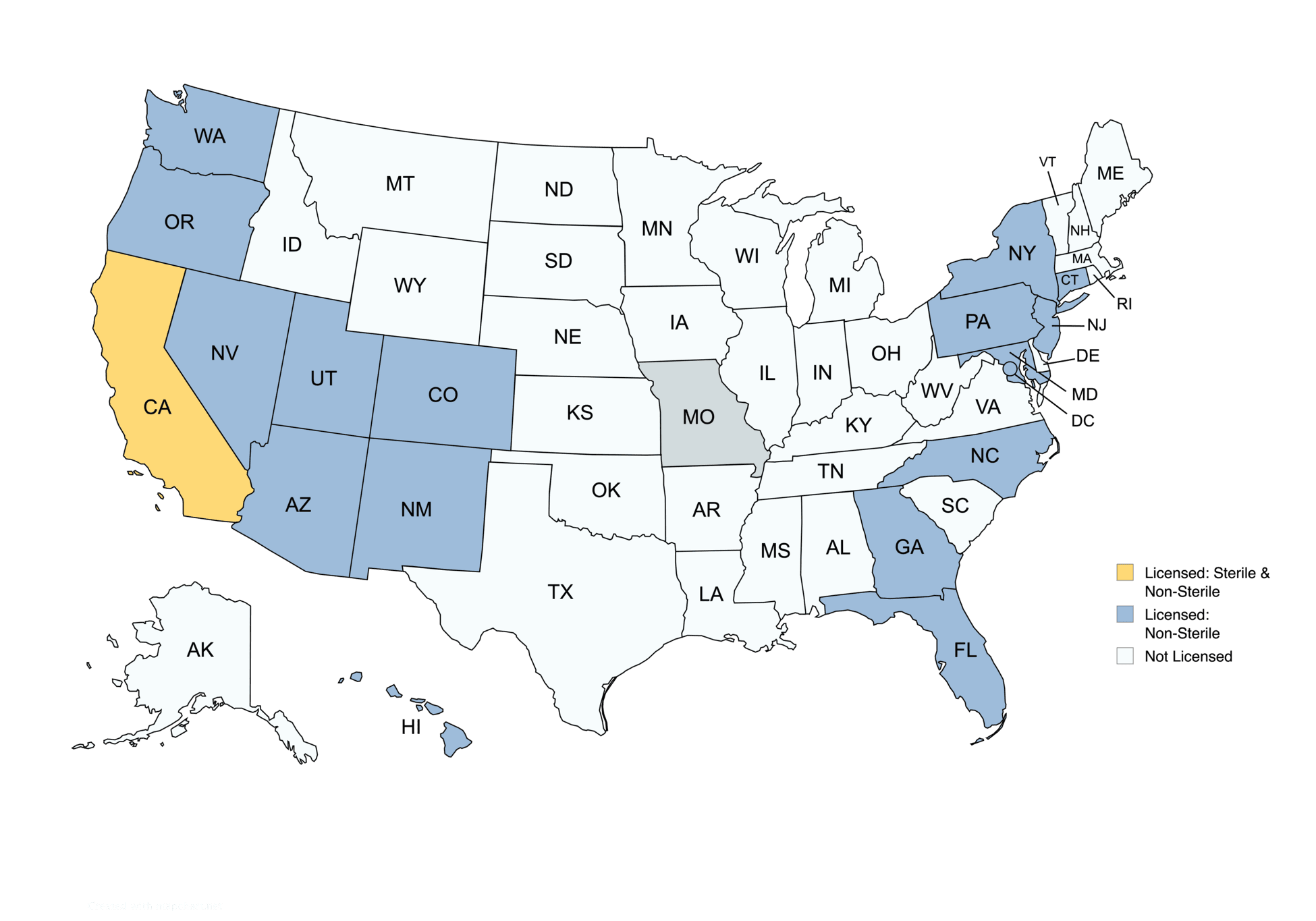 Map showing states Valor serves