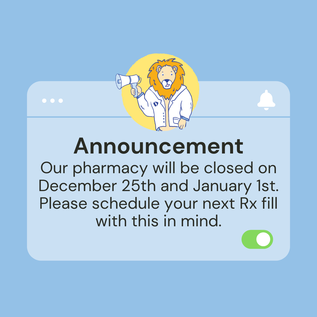 December pharmacy closure dates